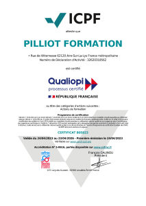 Certification Qualiopi Pilliot Formation