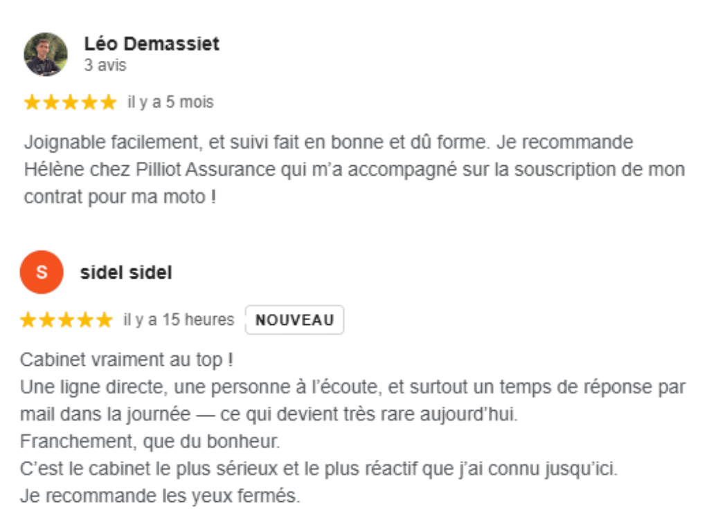 Avis Clients Assurances Pilliot 3