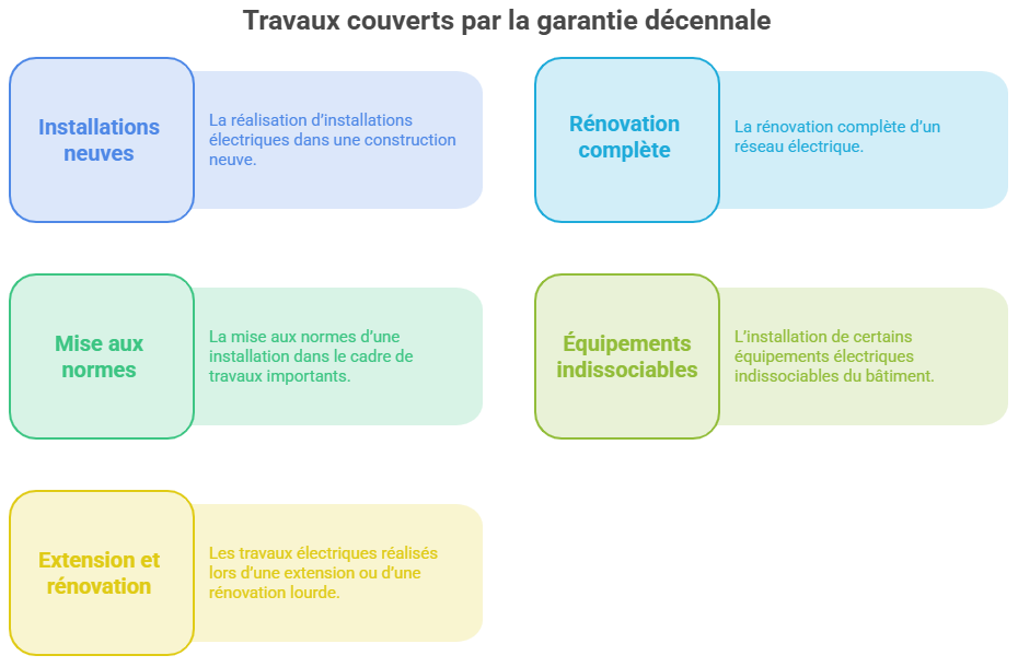 Travaux couverts par l'assurance décennale des électriciens